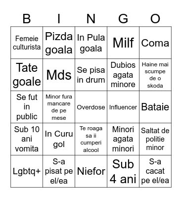 Codru Bingo Card
