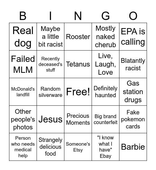 Flea market bingo Card