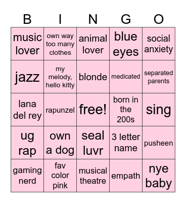 avies bingo Card