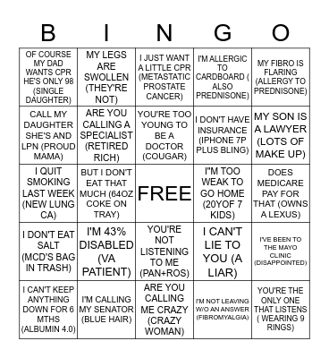 NURSE BINGO Card