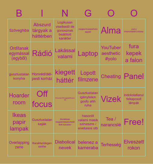 Családi Titkok Bingo Card