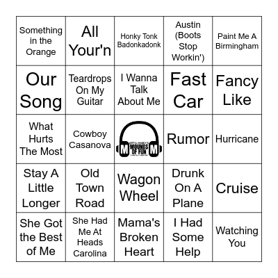 00s-20s Country Bingo Card