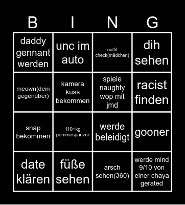 ome chall Bingo Card