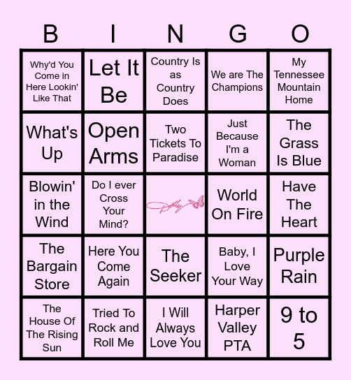 Dolly Round Bingo Card