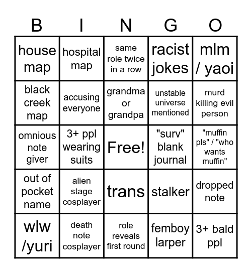 Flicker bingo Card