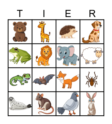Tierbingo von Miro Bingo Card