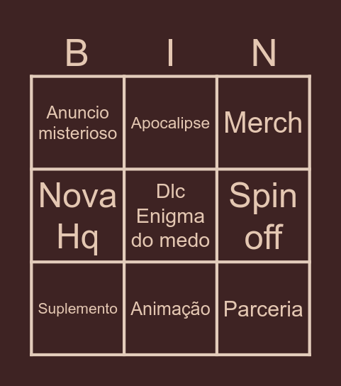 Segredos Revelados Bingo Card