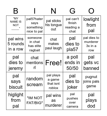 paul67 bingo Card
