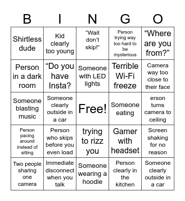 umingle bingo Card