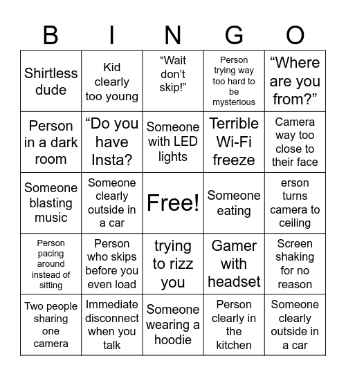 umingle bingo Card
