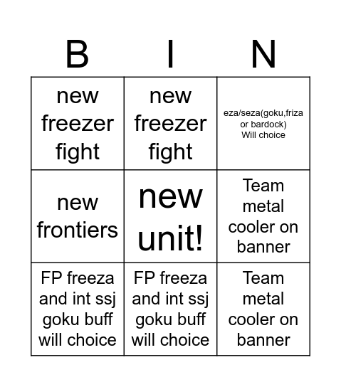 dokkan 2026 gdc Bingo Card