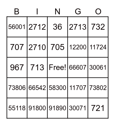 DAVID & ELAINE CO CHRISTMAS BINGO GAME Bingo Card
