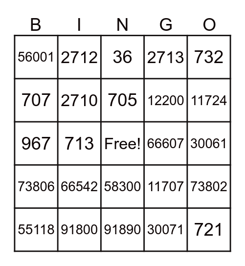 DAVID & ELAINE CO CHRISTMAS BINGO GAME Bingo Card