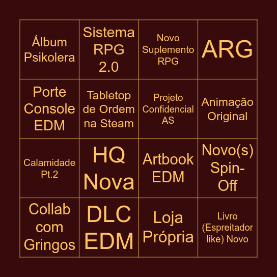 Segredos Revelados 2026 Bingo Card