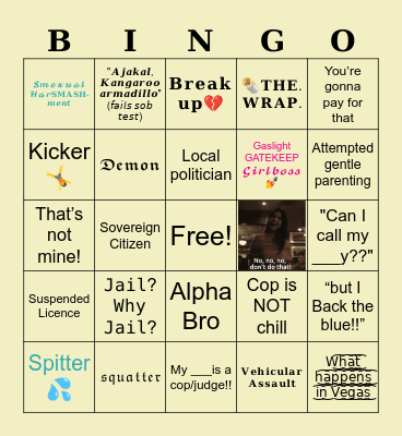 Ultimate Body Cam Bingo Card