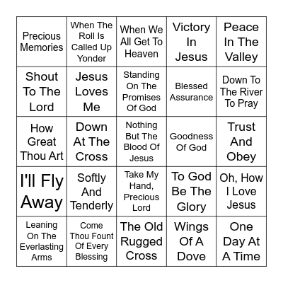 HYMNS-----SINGO Bingo Card