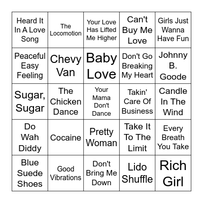 OLDIES #2-------SINGO Bingo Card