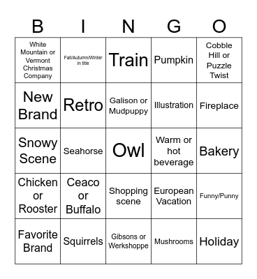 Orange County, CA Puzzlers Bingo - Fall/Winter 2026 Bingo Card