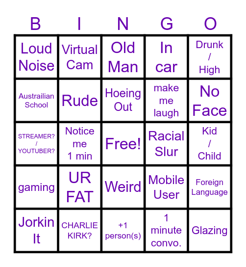 Umingle Bingo Card