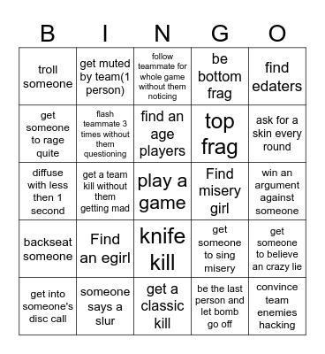 VAL BINGO Card