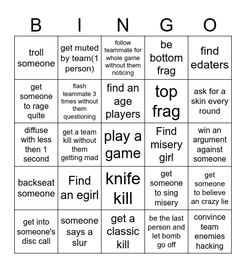 VAL BINGO Card