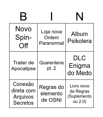 Revelando 29/08/2026 Bingo Card