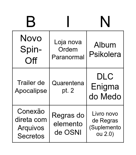 Revelando 29/08/2026 Bingo Card