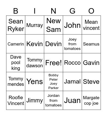 People Bingo Card