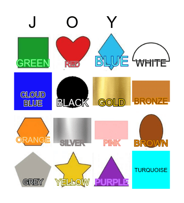 COLORS BINGO Card