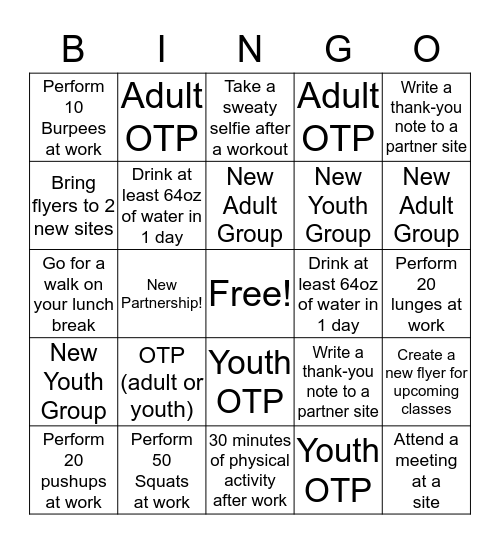 HNI Bingo Card