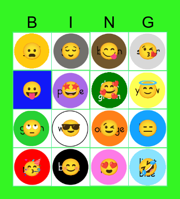 Colour Bingo Card