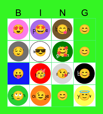 Colour Bingo Card