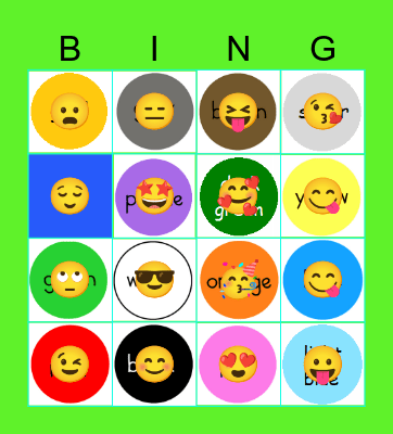 Colour Bingo Card