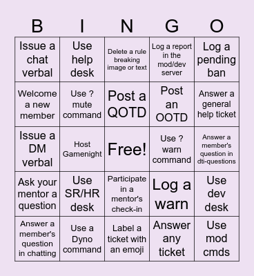 Trial Bingo Card