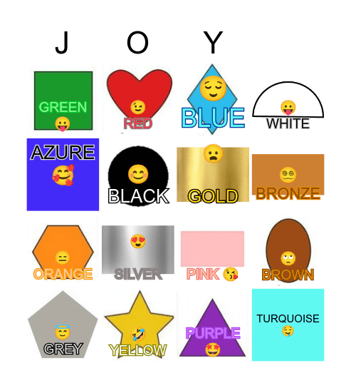 COLORS BINGO Card