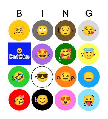 Colours Bingo Name Bingo Card
