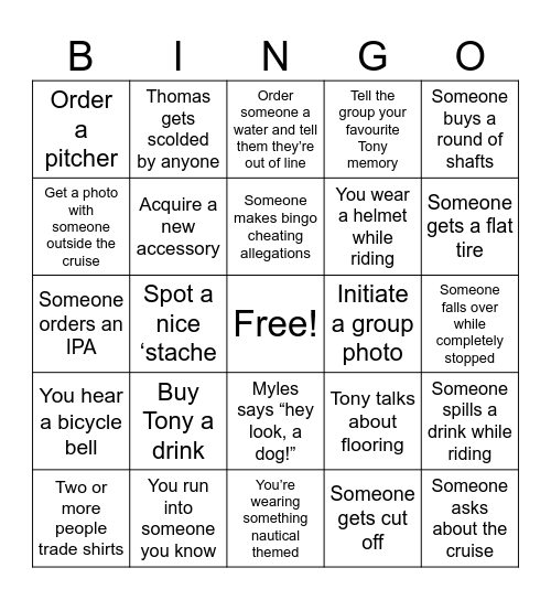 Tony’s Big Gay Bingo Card