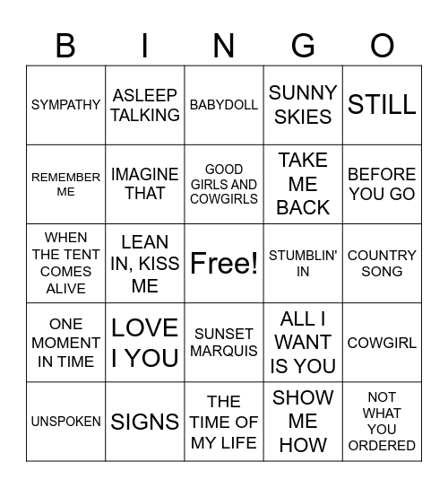 RELEASE RADAR Bingo Card