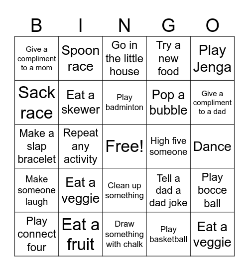 Name: Bingo Card