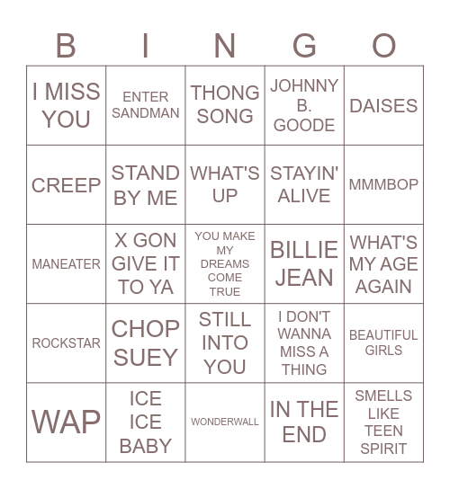 SOME OF THE BEST A.I. MUSIC Bingo Card