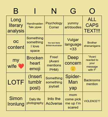 Bingo Card