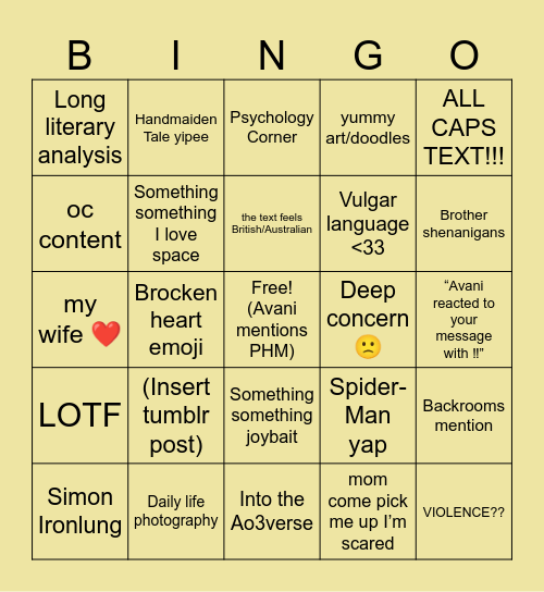Bingo Card