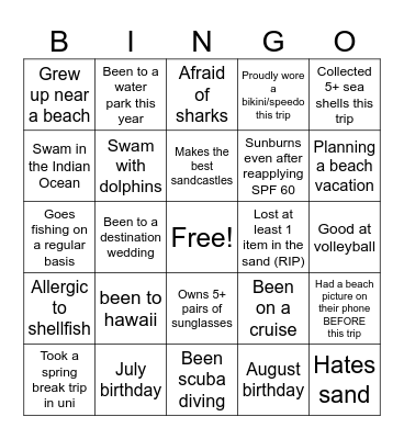 water lily Bingo Card