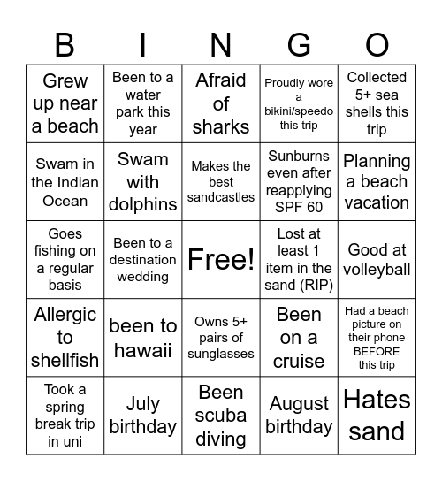 water lily Bingo Card
