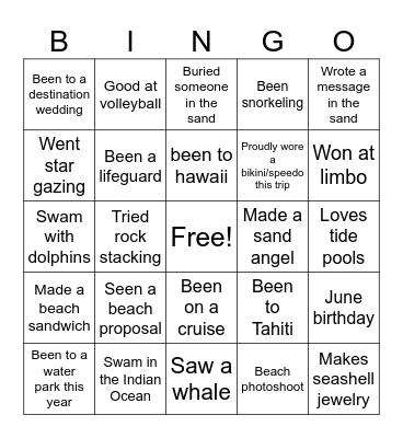 5 Bingo Card