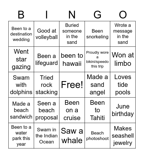 5 Bingo Card