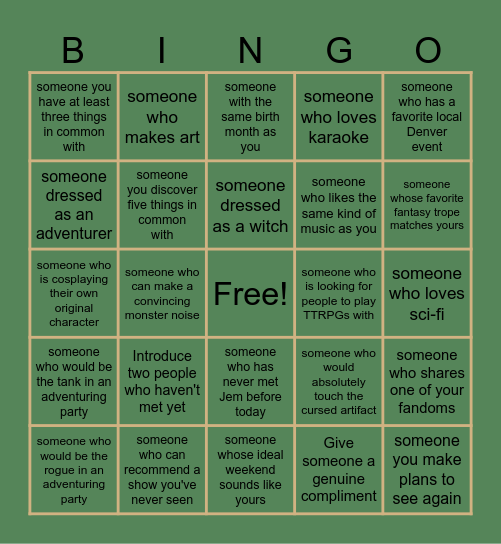 Fae Party Bingo ✨ Bingo Card