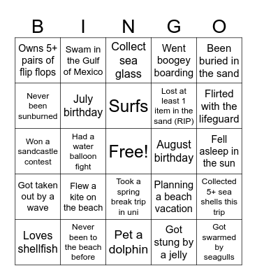6 Bingo Card