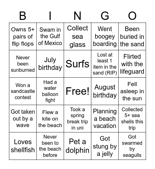 6 Bingo Card