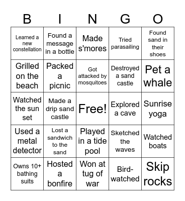 7 Bingo Card